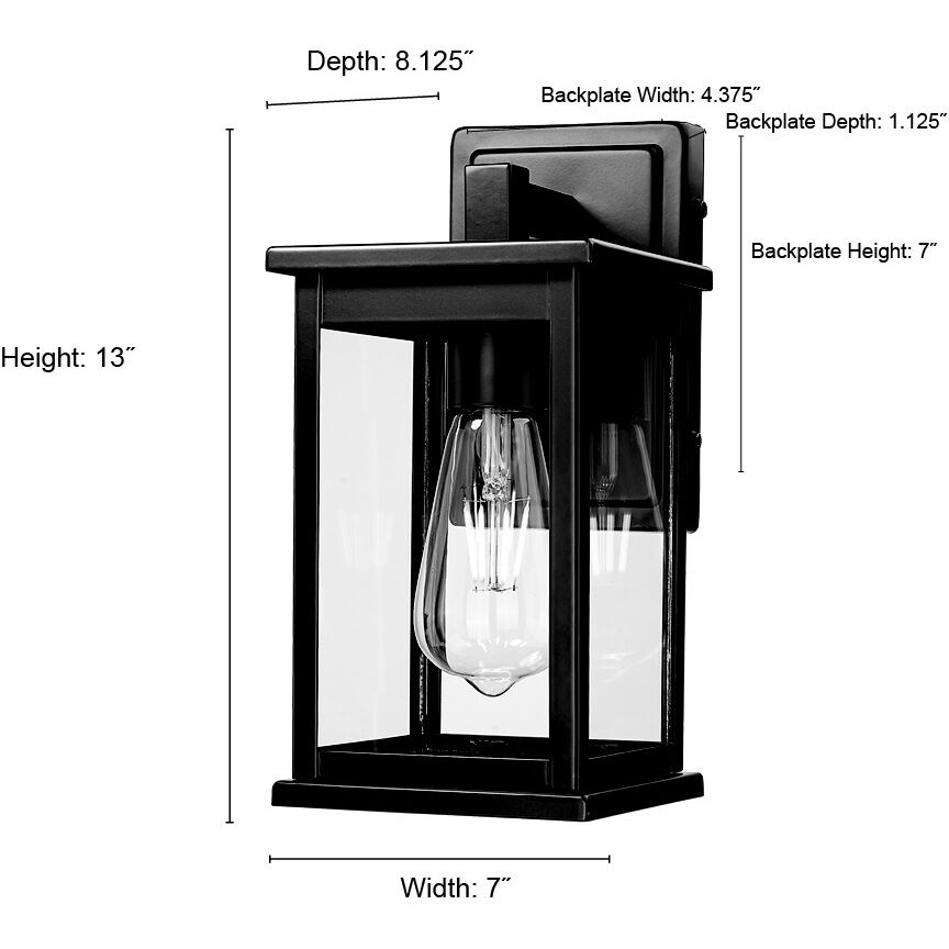 Bowton II 1 Light 13 inch Powder Coated Black Outdoor Wall Sconce